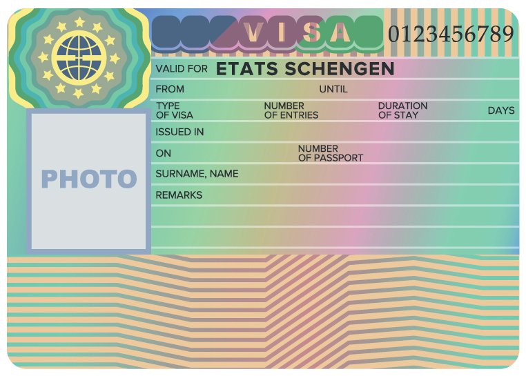 Schengen Visa Sticker Template